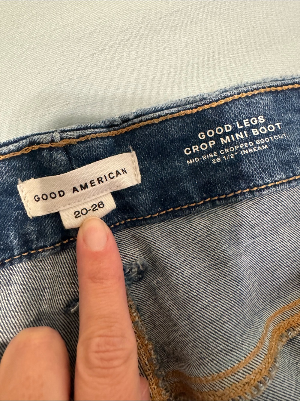 Good American Always Fits Plus High-Rise Blue Denim Straight Jeans - Picture 4 of 5